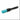 Black brush with teal stiff bristles on a white background