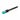 Black brush long handle with blue stiff bristles on a white background