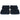 Four rectangular black microfiber thin sponge  on a white background