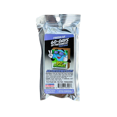 Pack of Bio-BombsFresf AF air freshener bars with a visible brand logo on a white background