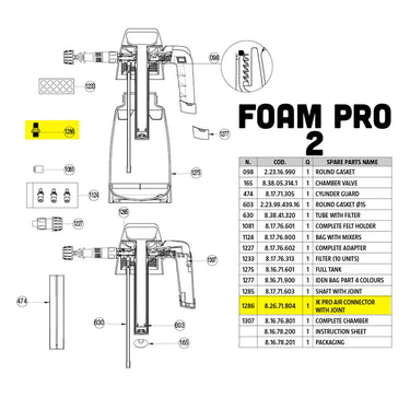 IK FOAM Pro Air Connector w/ Joint - Schrader Valve
